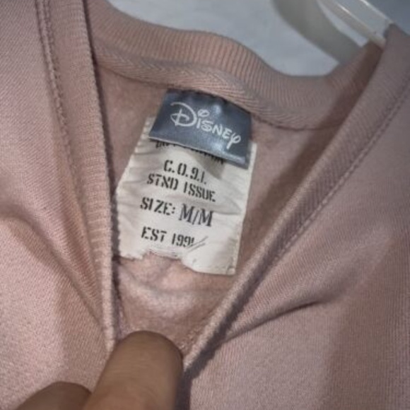 Disney Mickey Mouse Crew Neck Sweatshirt Med Embroidered Flowers Cotton On pink - Picture 4 of 7